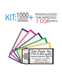Ingressos de Segurança Kit 1000 unid