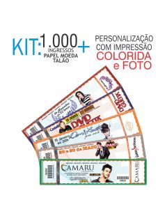 Ingresso Papel Moeda Talão Kit 1000 unid