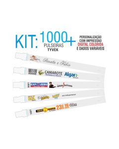 Pulseiras Identificação Tyvek DIGITAL Kit 1000 unid