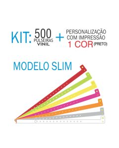 Pulseiras de identificação em Vinil Slim Kit 500 unid