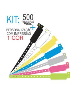 Pulseiras de identificação em Vinil Super Larga Kit 500 unid